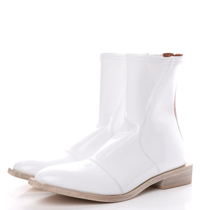 Fendi Glossy Neoprene FFrame Low Ankle Boots 38.5 White 3 of 7