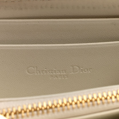 Christian Dior Calfskin Cannage Small Lady Dior Voyageur Coin Purse White 7 of 8