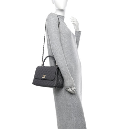Chanel Caviar Quilted Small Coco Handle Flap Dark Grey 2 of 11