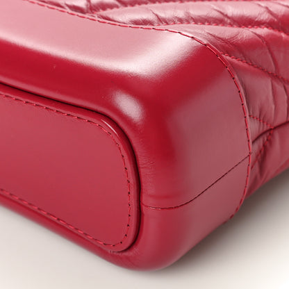 Chanel Aged Calfskin Chevron Quilted Small Gabrielle Hobo Red 10 of 10