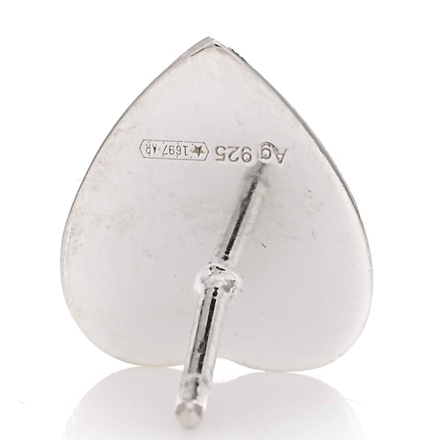 Gucci Sterling Silver Trademark Heart Stud Earrings 4 of 4