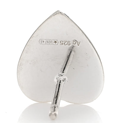 Gucci Sterling Silver Trademark Heart Stud Earrings 4 of 4
