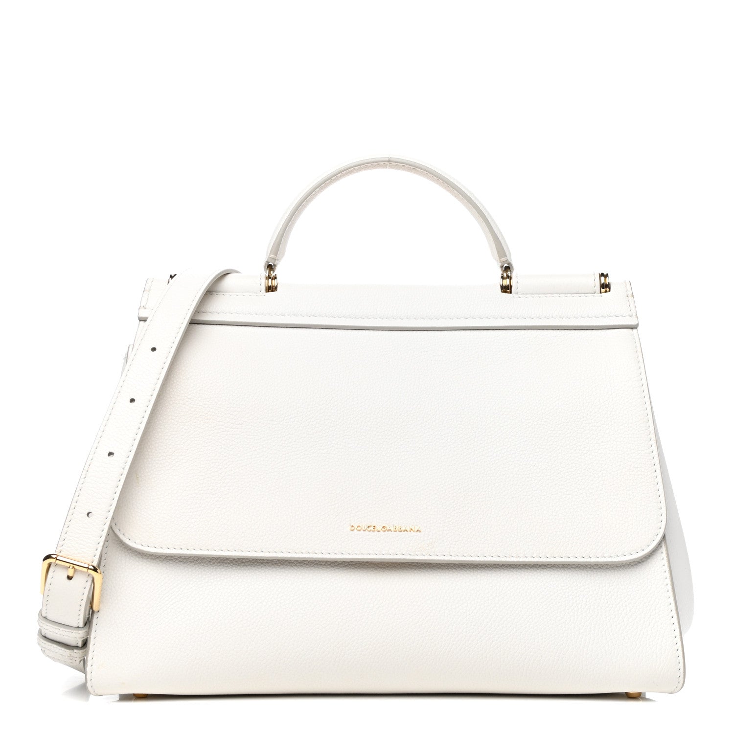 Dolce & Gabbana Calfskin Medium Sicily Soft Satchel White 1 of 8
