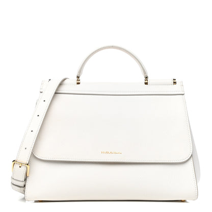 Dolce & Gabbana Calfskin Medium Sicily Soft Satchel White 1 of 8