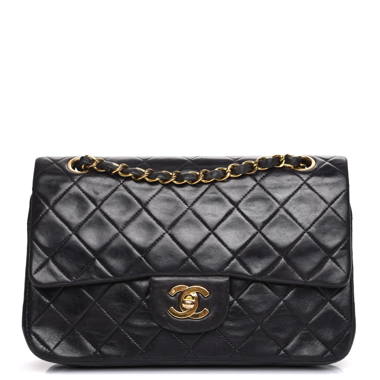 Chanel Lambskin Quilted Small Double Flap Black 1 of 8