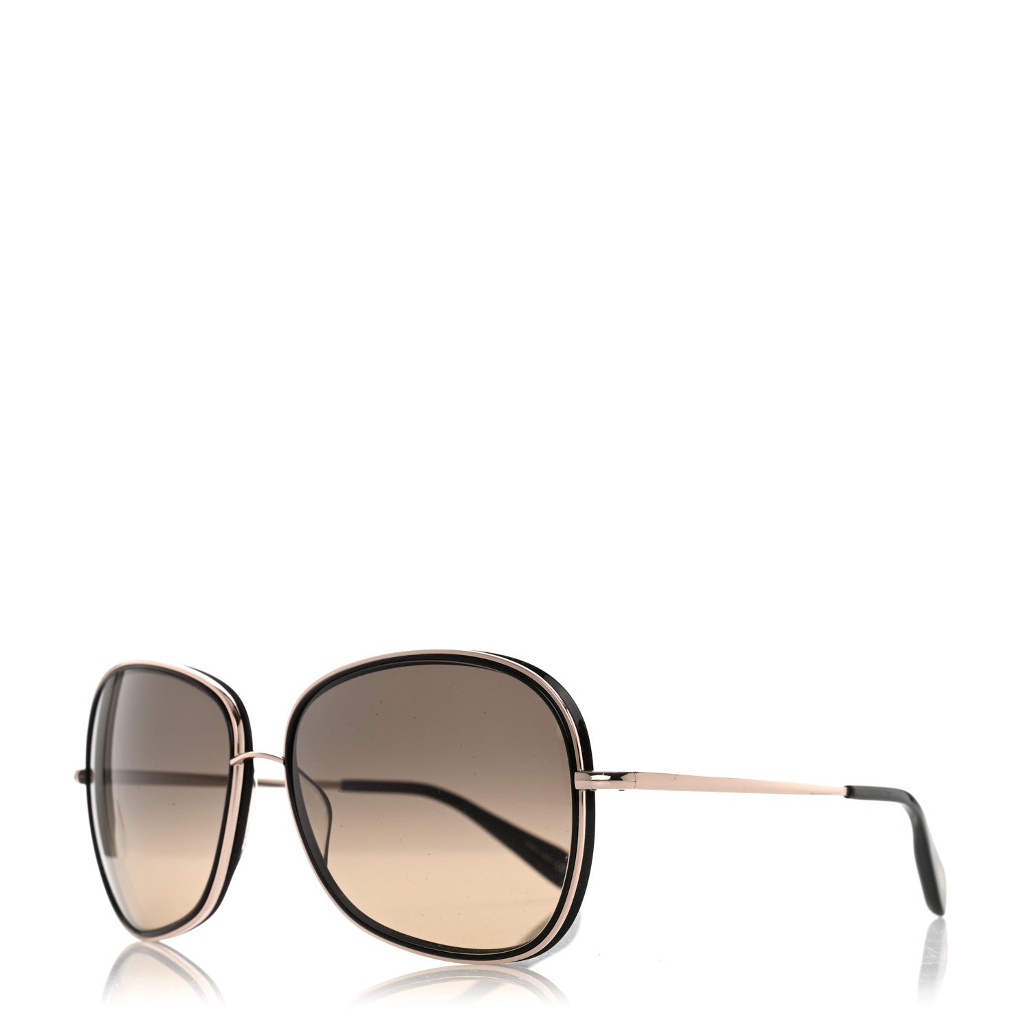 Oliver Peoples Emely Round Sunglasses Black Gold 1 of 7