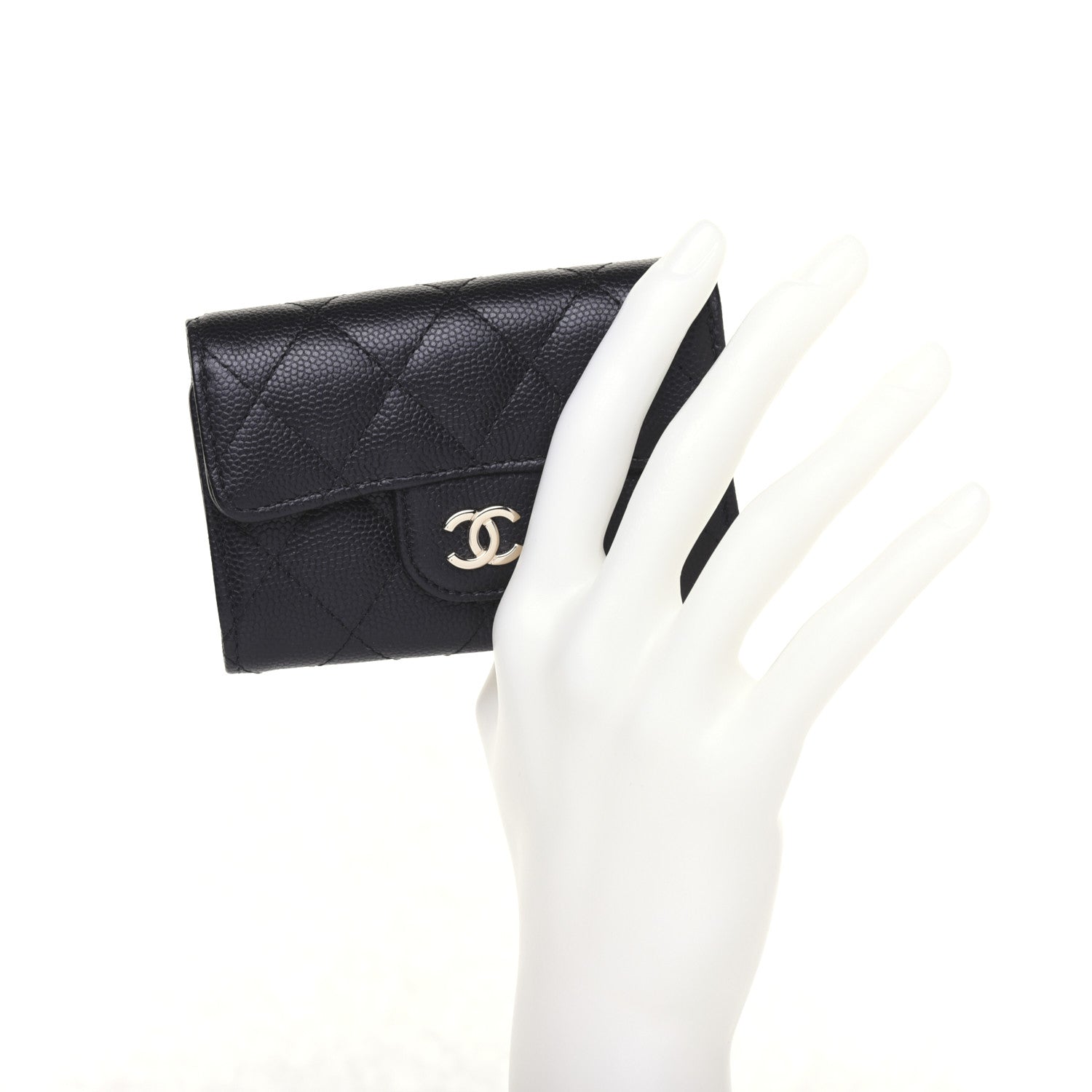 Chanel Caviar Quilted Classic 4 Key Holder Wallet Black 2 of 15
