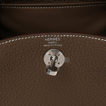 Hermes Taurillon Clemence Mini Lindy 20 Etoupe 6 of 10