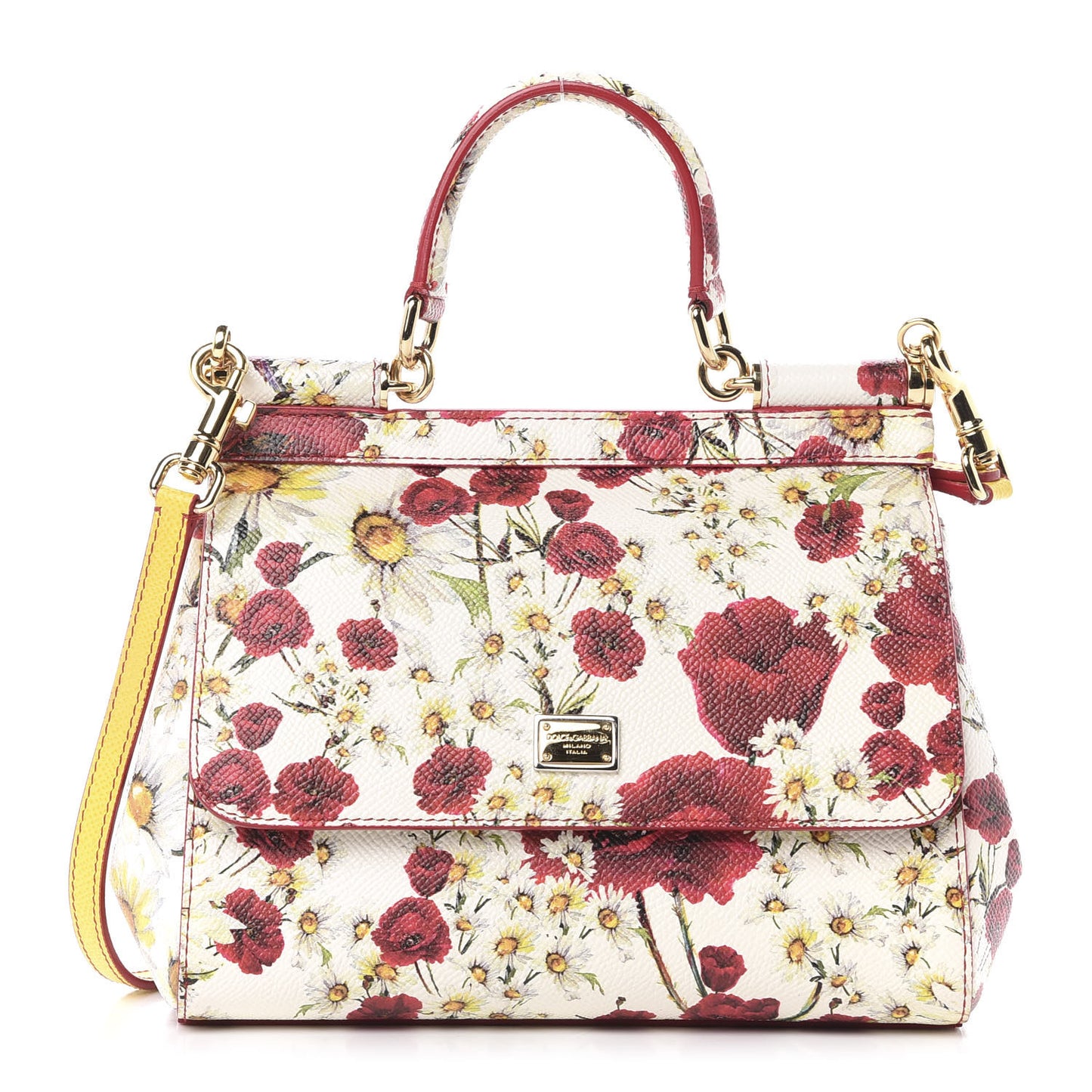 Dauphine Floral Print Small Miss Sicily Satchel White Multicolor