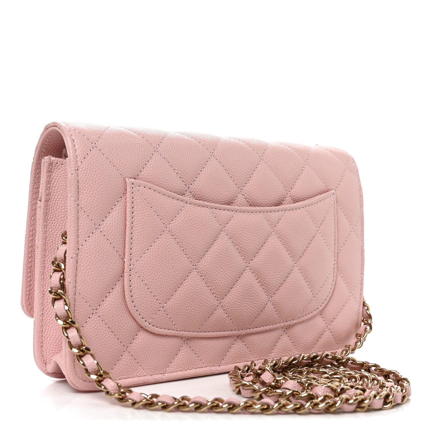 Chanel Caviar Quilted Wallet on Chain WOC Light Pink 3 of 10
