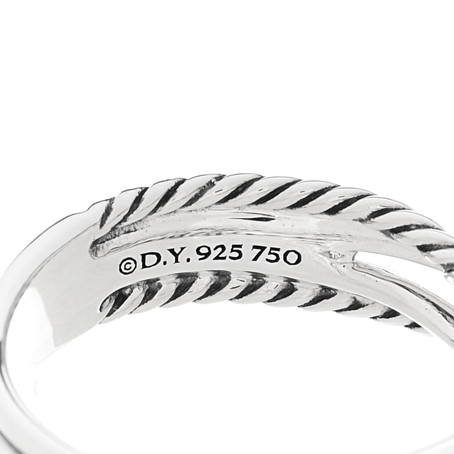 Sterling Silver 18K Yellow Gold 6mm X Crossover Ring 60 9