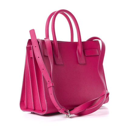 Saint Laurent Grained Calfskin Baby Sac De Jour Fuchsia 3 of 8