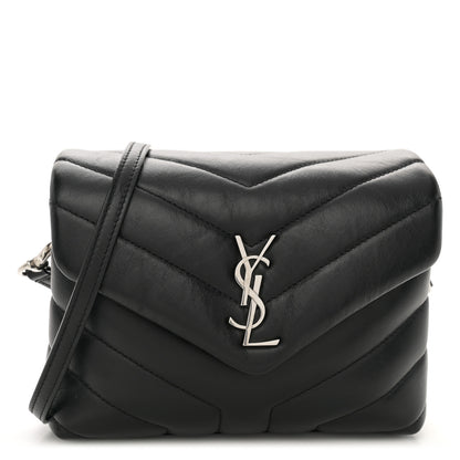 Saint Laurent Calfskin Y Quilted Monogram Toy Loulou Crossbody Bag Black 1 of 13