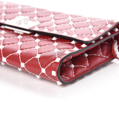 Valentino Garavani Lambskin Free Rockstud Spike Wallet On Chain Rosso Valentino 8 of 9