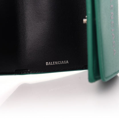 Balenciaga Smooth Calfskin Double Sided Logo Mini Everyday Wallet Green Black 7 of 10