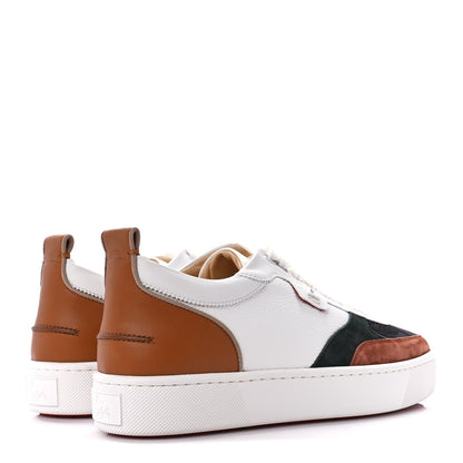 Christian Louboutin Suede Calfskin Mens Happyrui Flat Sneakers 44 White Multicolor 4 of 10