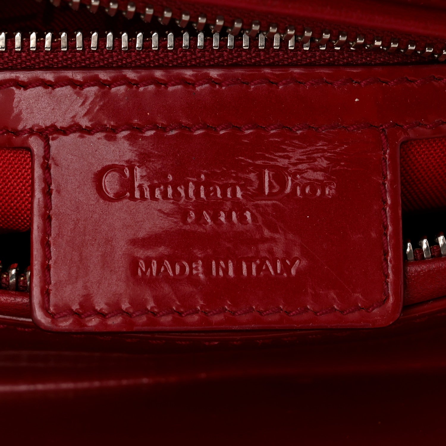 Christian Dior Patent Cannage Medium Lady Dior Red 6 of 12