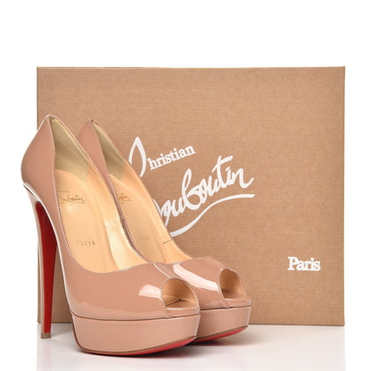 Christian Louboutin Patent Lady Peep 150 Pumps 39.5 Nude 8 of 8