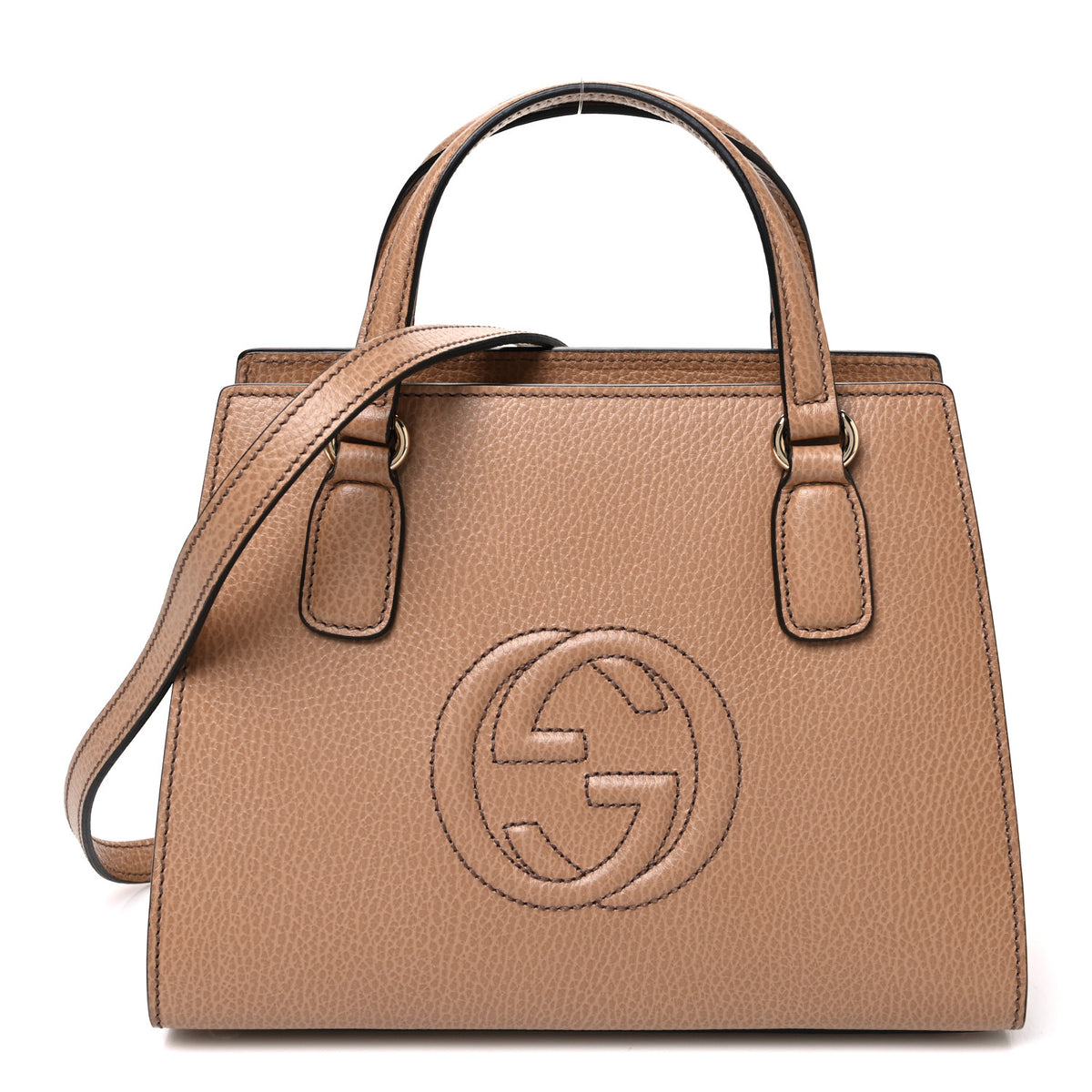 Gucci Dollar Calfskin Medium Soho Top Handle Satchel Camelia 1 of 10
