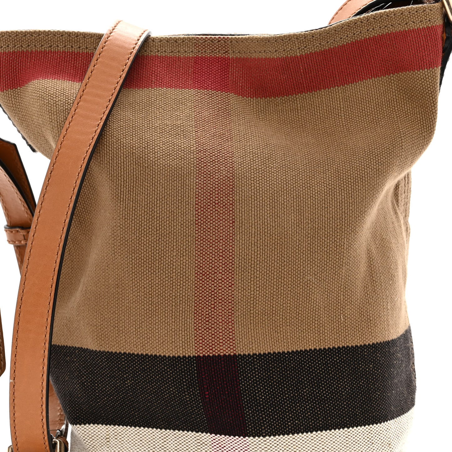Canvas Mega Check Mini Ashby Tassel Crossbody Saddle Brown