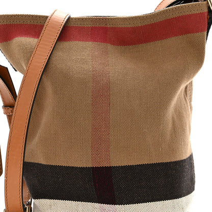 Burberry Canvas Mega Check Mini Ashby Hobo Saddle Brown 7 of 10