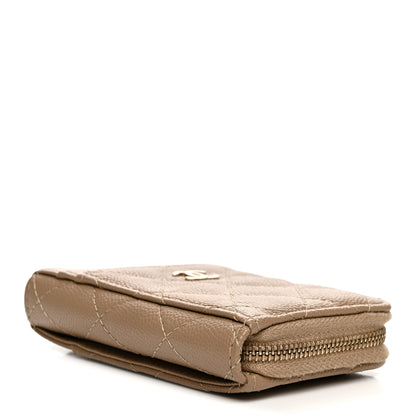 Chanel Caviar Quilted Zip Card Holder Beige Beige 4 of 8