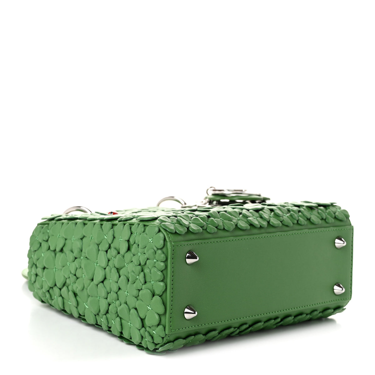 Christian Dior Lambskin Clover Allover Embroidered Mini Lady Dior Lucky Green 4 of 10