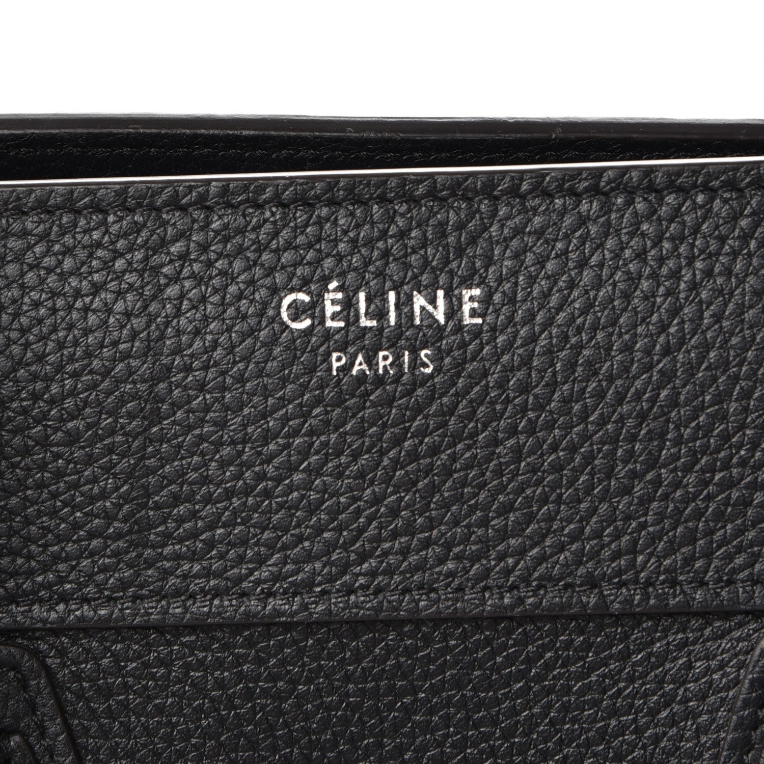 Celine Drummed Calfskin Mini Luggage Black 6 of 8