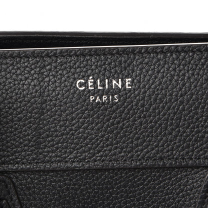 Celine Drummed Calfskin Mini Luggage Black 6 of 8