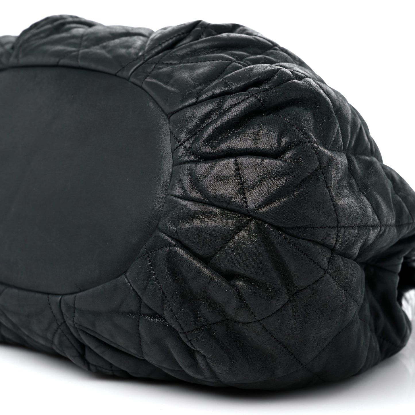Iridescent Calfskin Quilted Large In The Mix Tote Black