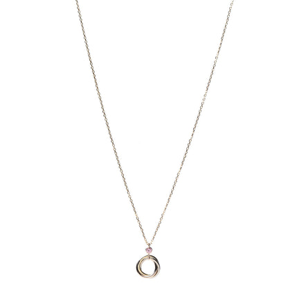 Cartier 18K Pink Yellow White Gold Pink Spinel Trinity Pendant Necklace 1 of 7