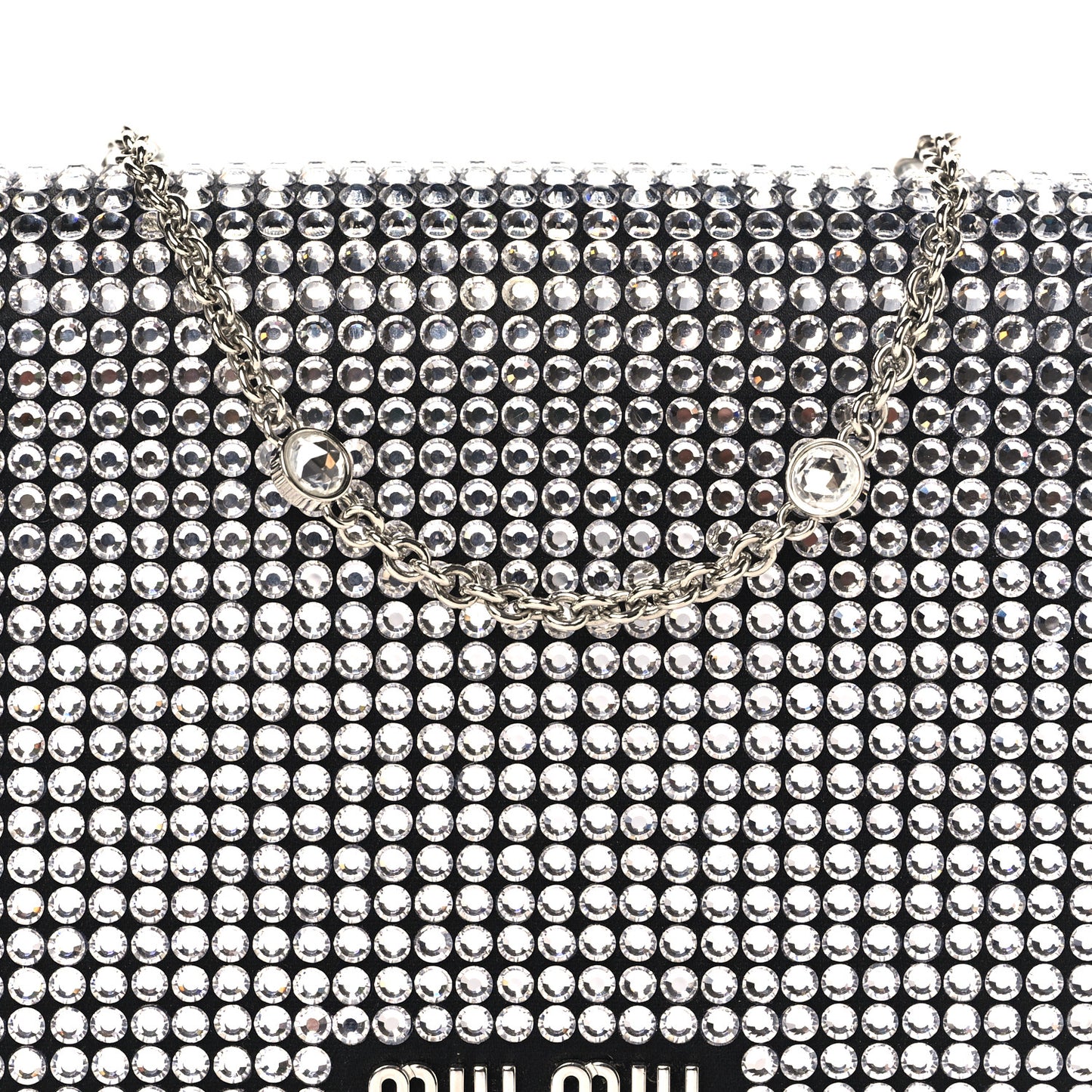 Nappa Crystal Starlight Mini Clutch Bag Black