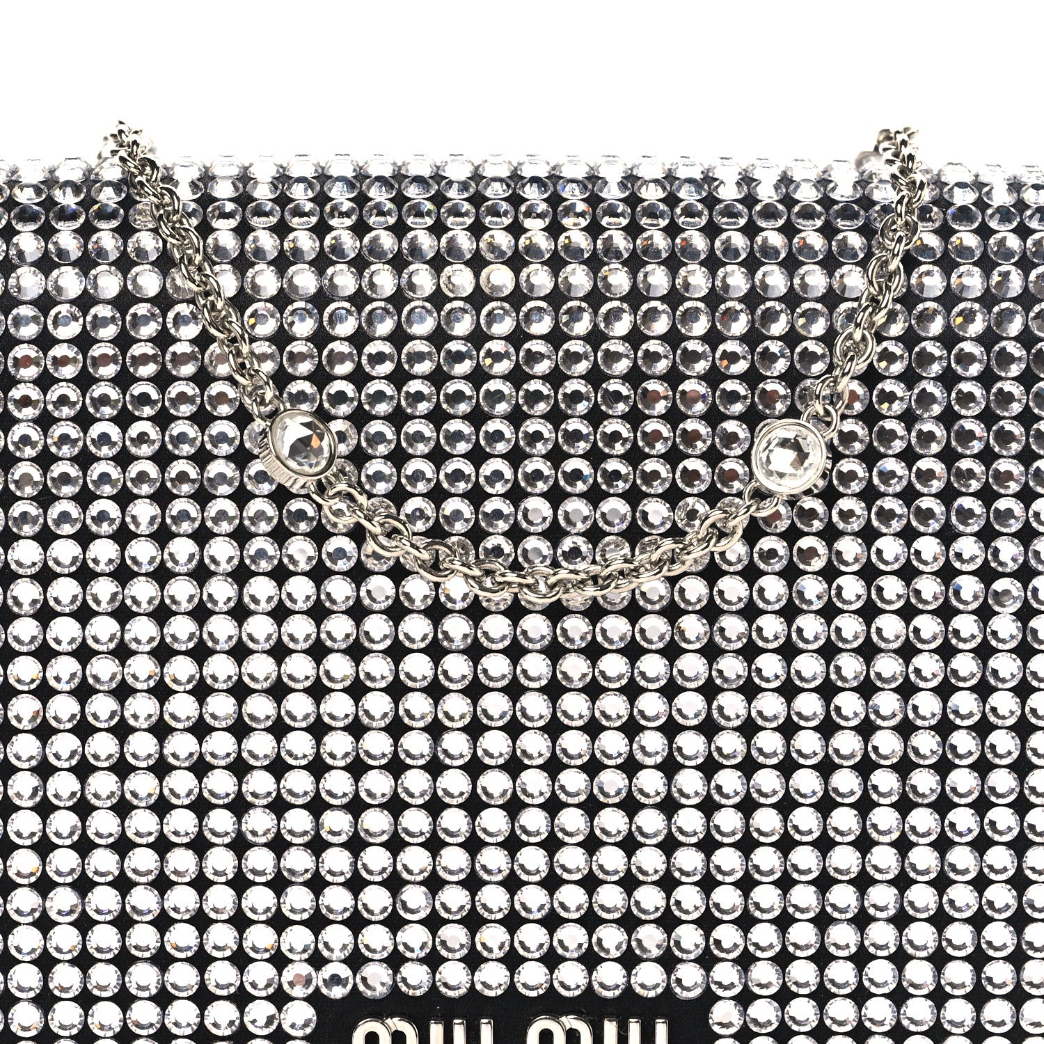 Miu Miu Nappa Crystal Starlight Mini Clutch Bag Black 7 of 9