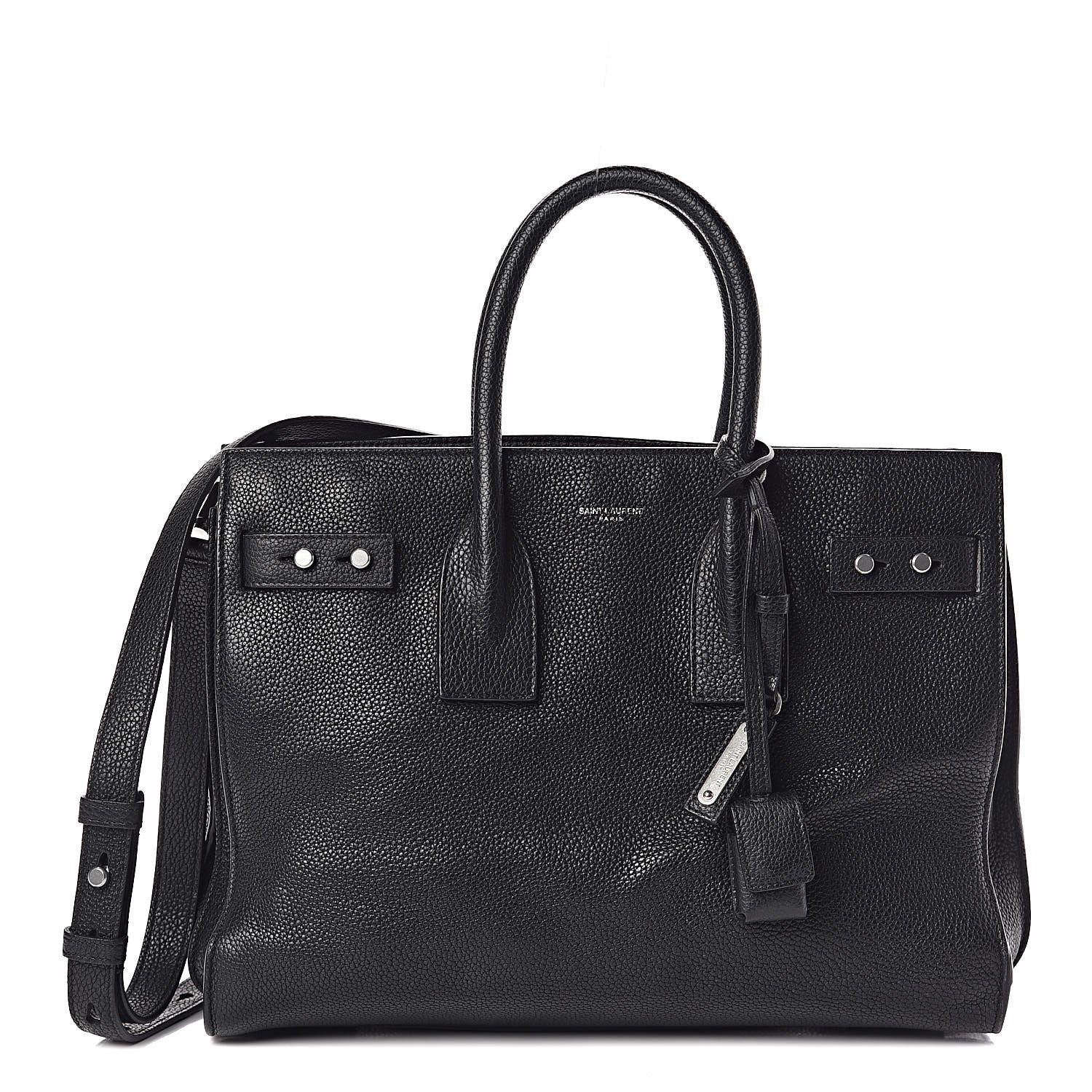 Saint Laurent Grained Calfskin Small Souple Sac De Jour Black 1 of 11