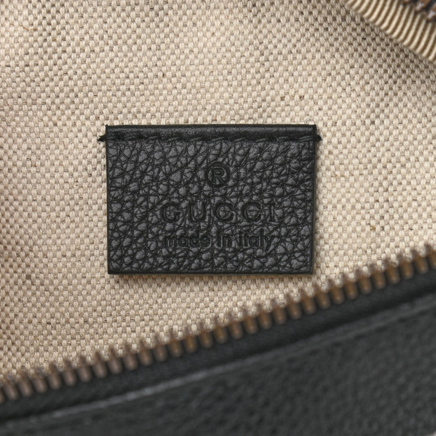 Grained Calfskin Small Logo Belt Bag Black