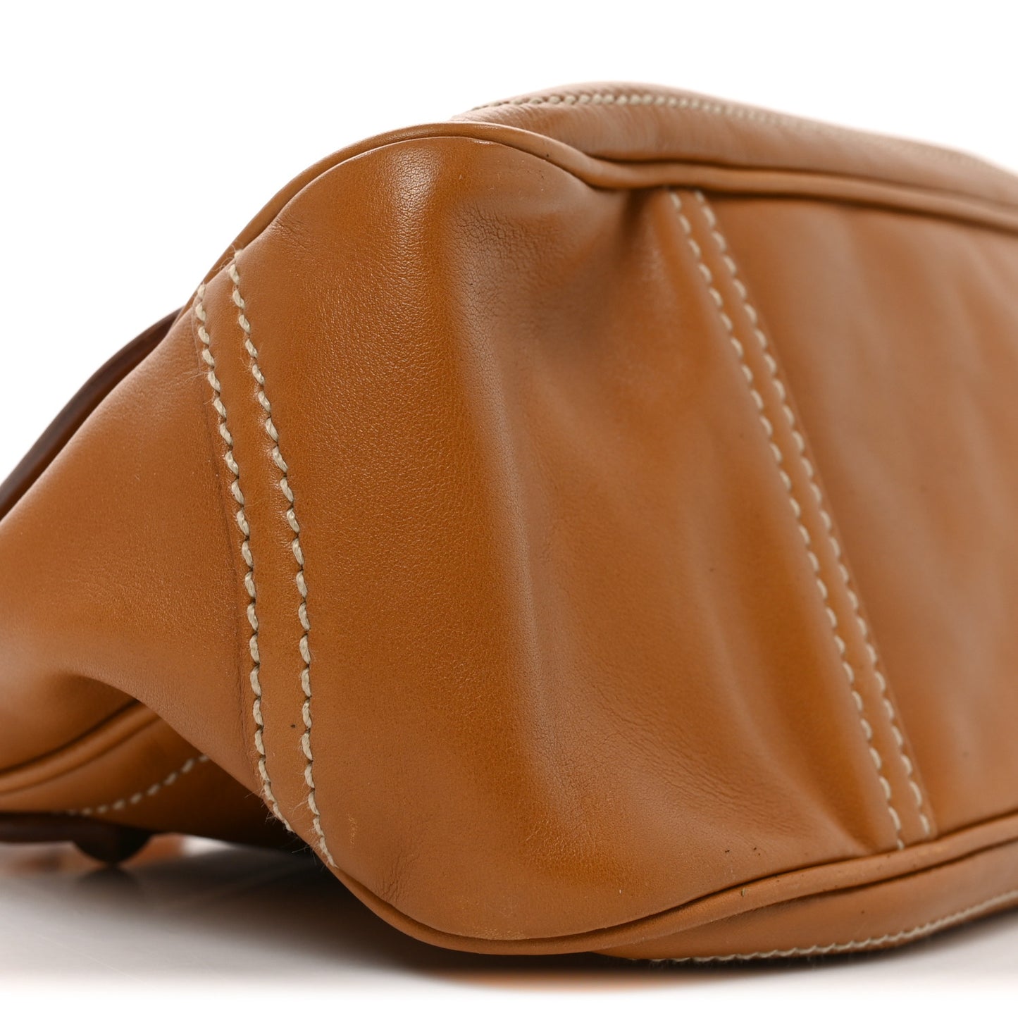 Calfskin Studded Shoulder Bag  Caramel
