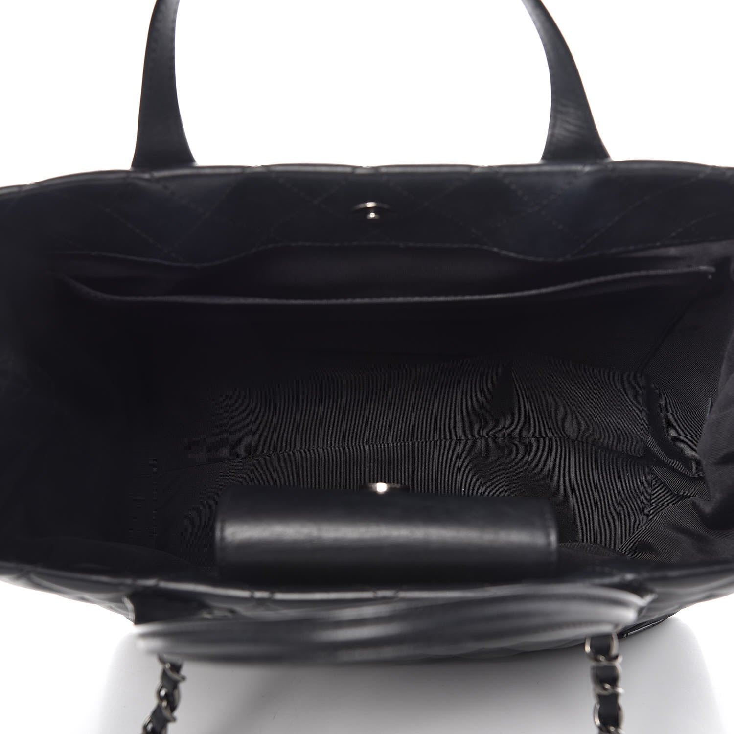 Chanel Calfskin Quilted Small Easy Shopping Tote Black 6 of 13