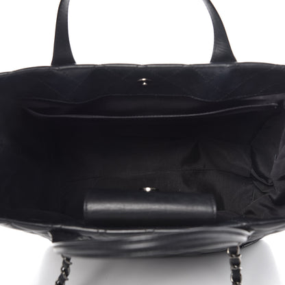 Chanel Calfskin Quilted Small Easy Shopping Tote Black 6 of 13