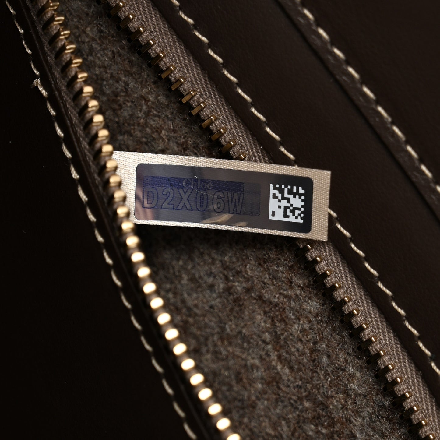 Felt Large Woody Ribbon Tote Deep Beige