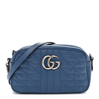 Gucci Calfskin Matelasse Aria Small GG Marmont Chain Shoulder Bag Clear Blue 1 of 13