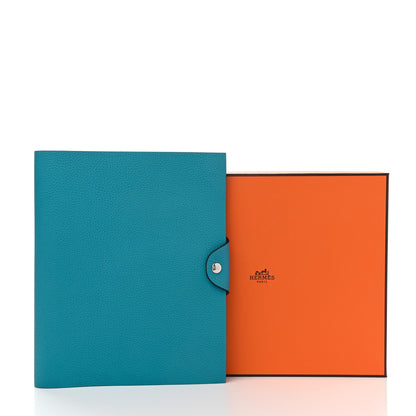Hermes Togo Ulysse MM Notebook Cover Turquoise 8 of 8