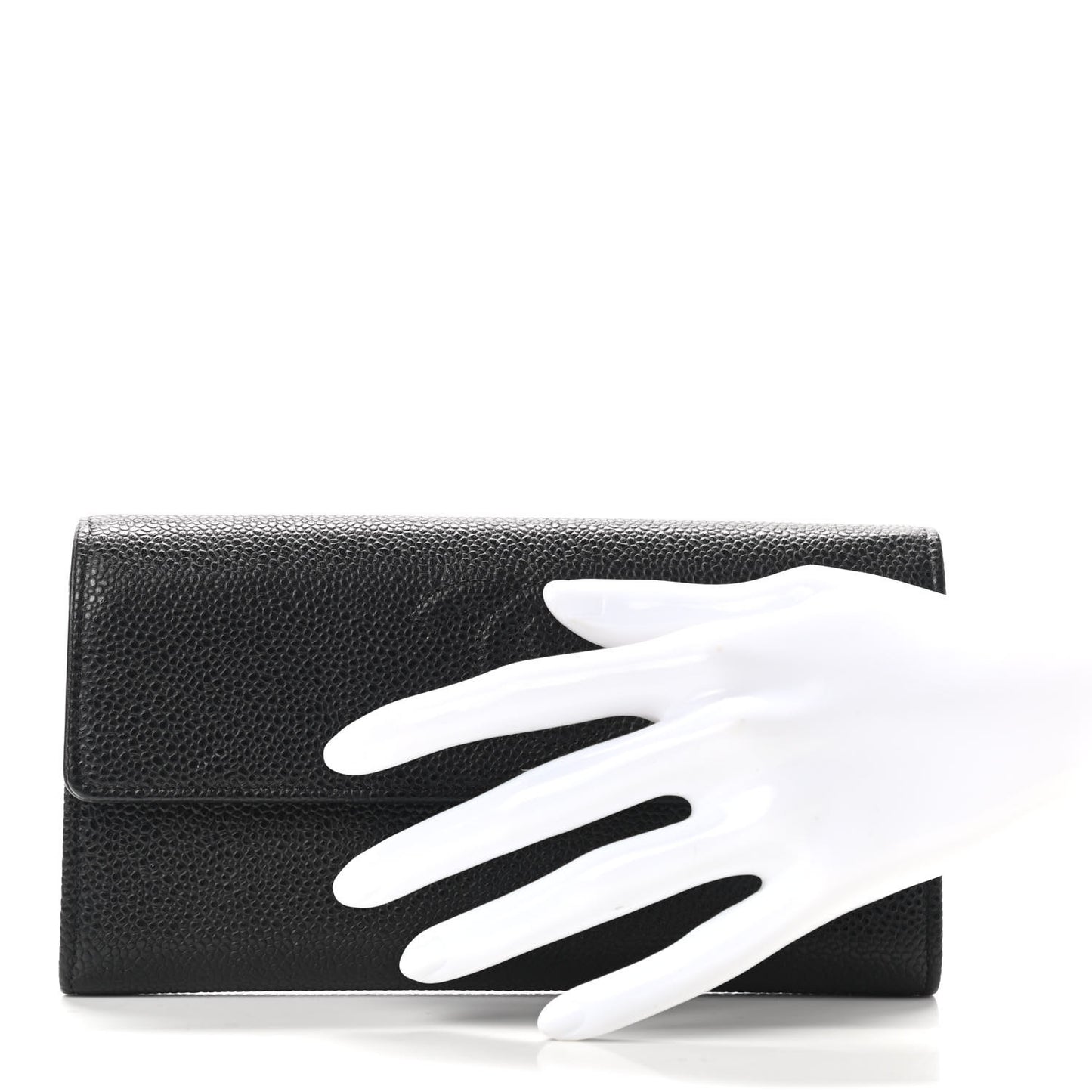 Caviar Timeless CC Large Gusset Flap Wallet Black