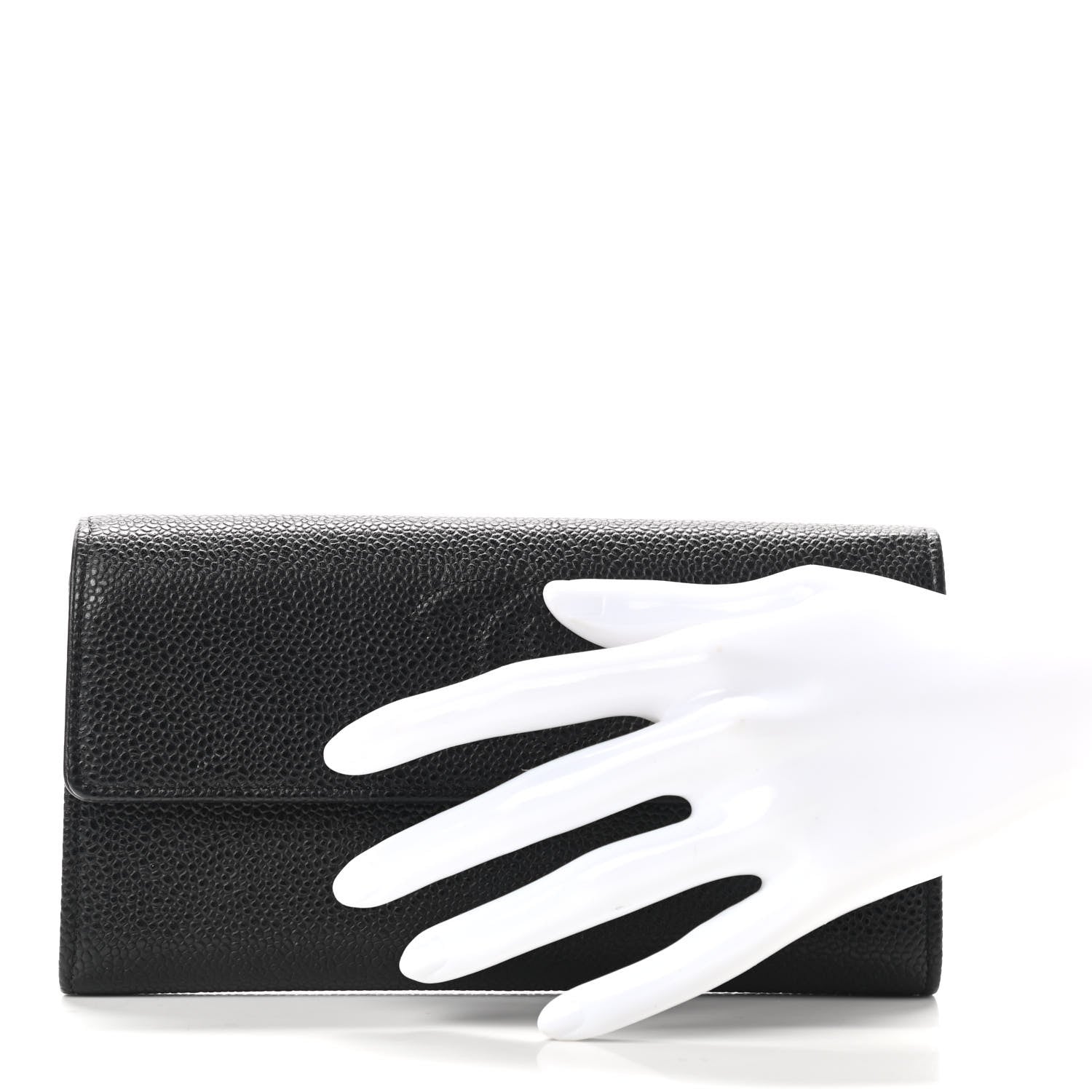 Chanel Caviar Timeless CC Large Gusset Flap Wallet Black 2 of 8