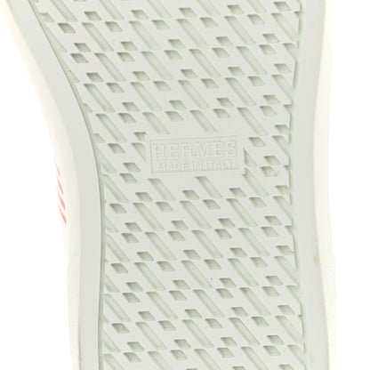Hermes Calfskin Womens Advantage Sneakers 36.5 White Orange 6 of 9