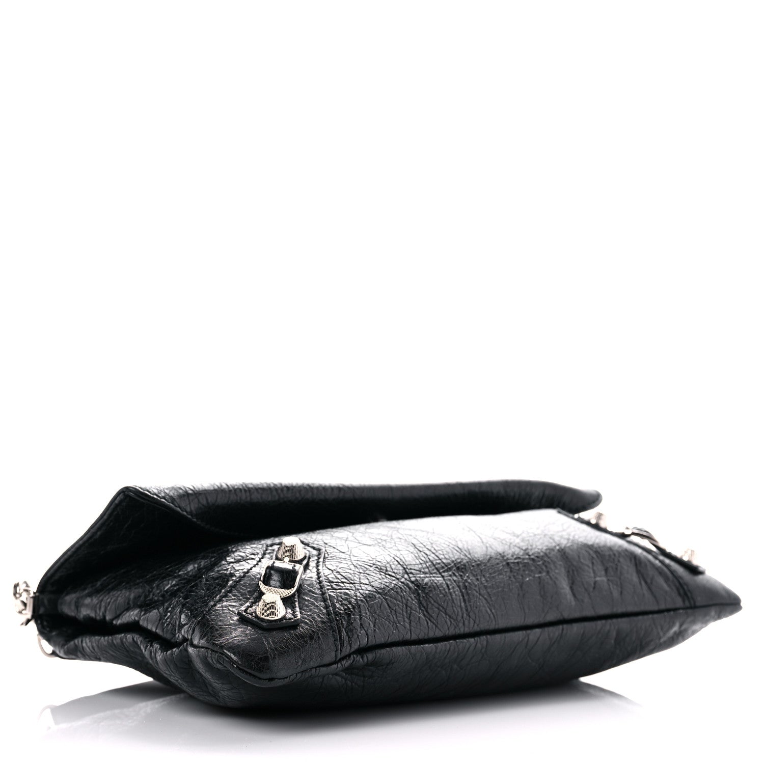 Balenciaga Agneau Giant 12 Silver Hardware Envelope Strap Clutch Black 3 of 11