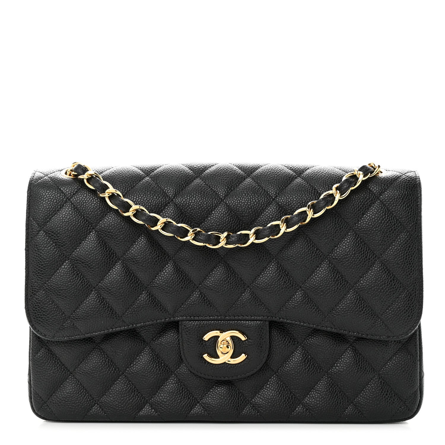 Chanel Caviar Quilted Jumbo Double Flap Black 1 of 12