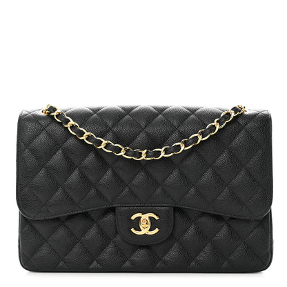 Chanel Caviar Quilted Jumbo Double Flap Black 1 of 12