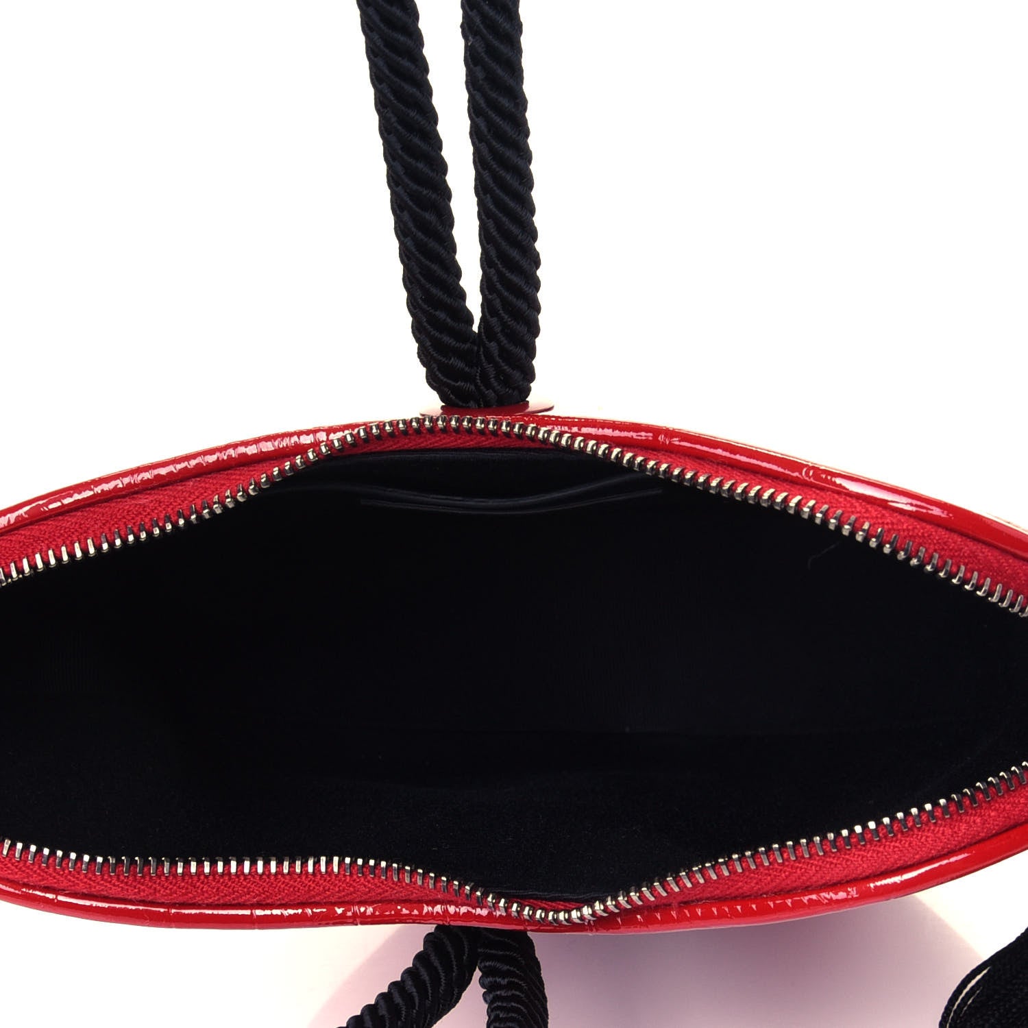 Saint Laurent Patent Crocodile Embossed Sac Coeur Heart Shaped Clutch Red 4 of 4
