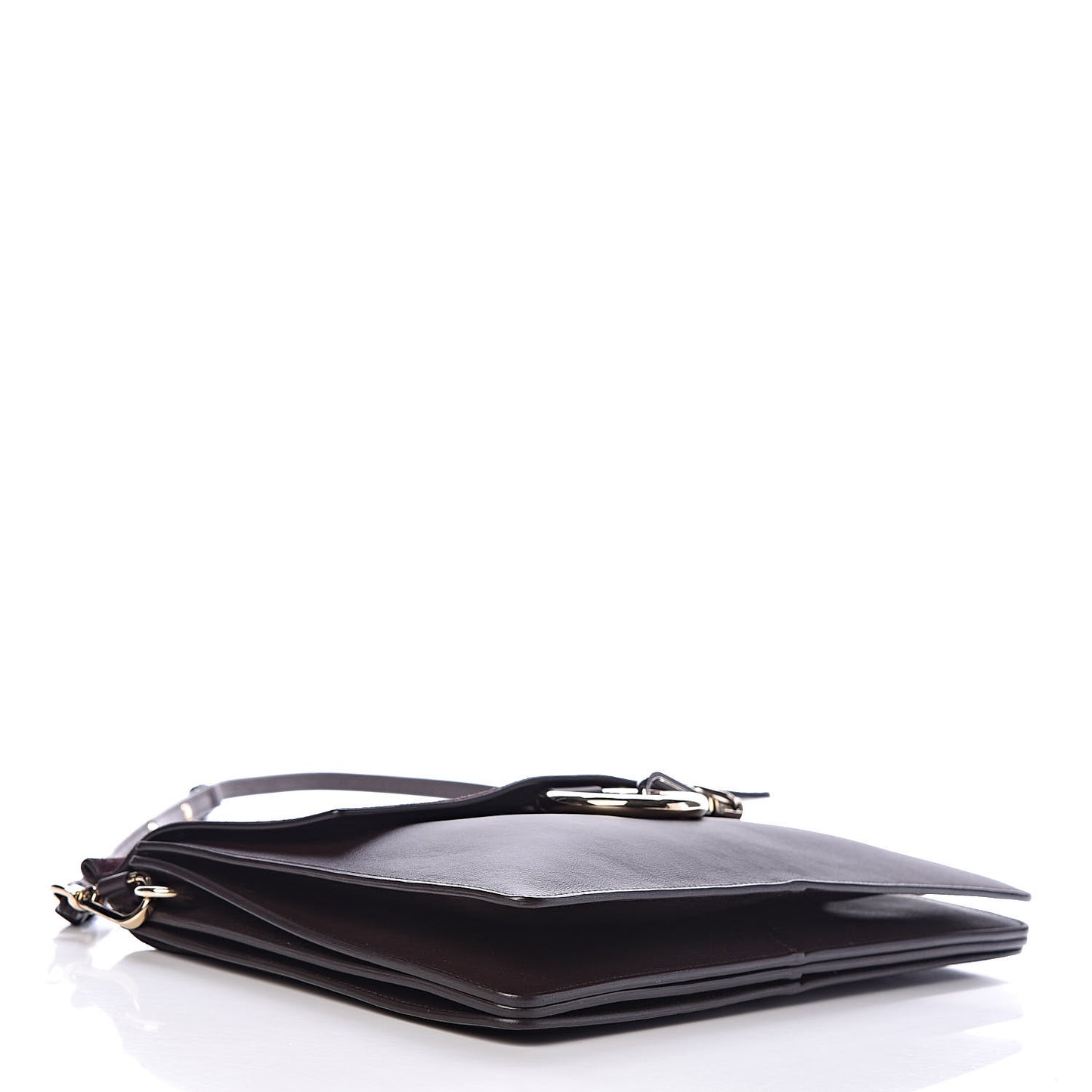 Calfskin Suede Medium Faye Shoulder Bag Carbon Brown