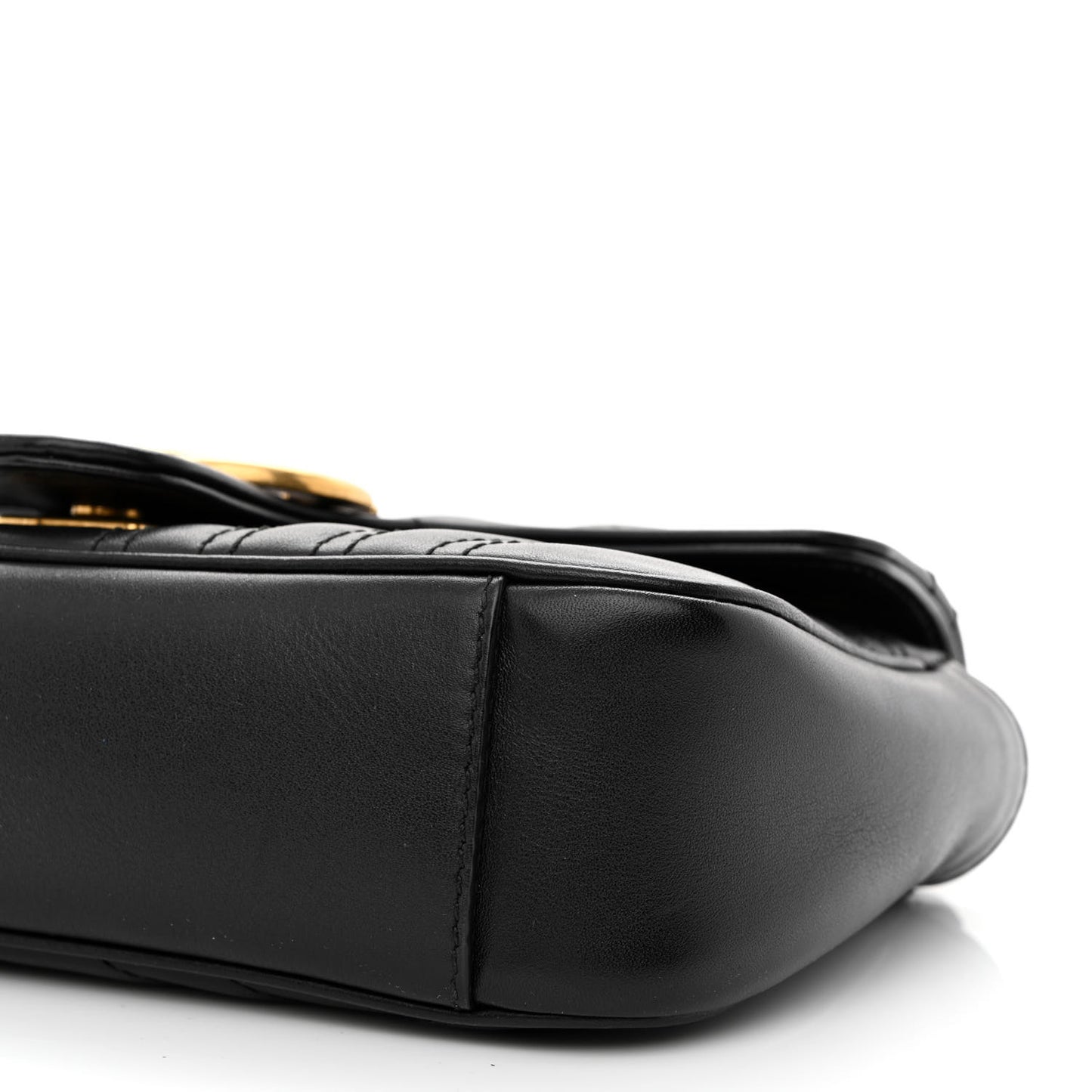 Calfskin Matelasse Mini GG Marmont Shoulder Bag Black